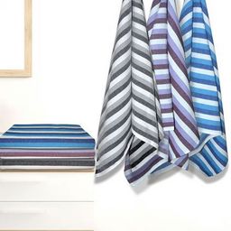 Aura Purple & Grey 5 Striped Cotton 210 GSM Bath Towel-image-91