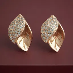 Kushal's Fashion Jewellery 92.5 Sterling Silver Rose Gold-Plated CZ Studded Studs Earrings-image-59