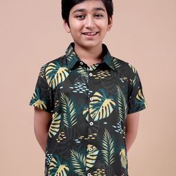 Enciger Boys Standard Floral Printed Spread Collar Shirt-image-4