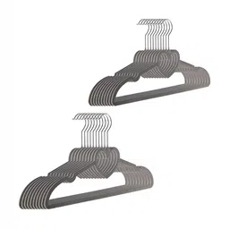 Aura 20 Pcs Grey Anti-Rust Cloth Hanger-11