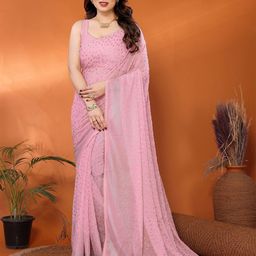 ROOP SUNDARI SAREES Floral Gotta Patti Pure Georgette Saree-image-12