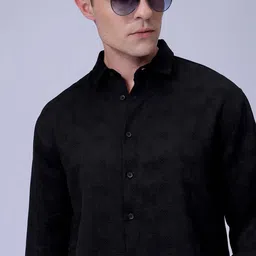 The Indian Garage Co Men Relaxed Fit Spread Collar Solid Cotton Casual Shirt-image-24