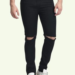 LINARIA Men Classic Slim Fit Slash Knee Jeans-image-66
