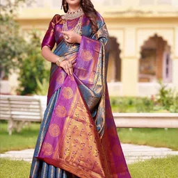 jayant creation Blue Art Silk Barasi Sarees-picture-0