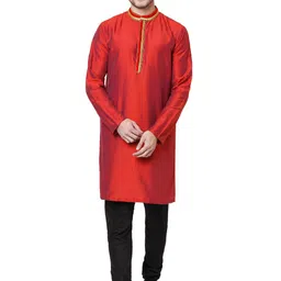 SALWAR STUDIO Mandarin Collar Straight Kurta-image-58