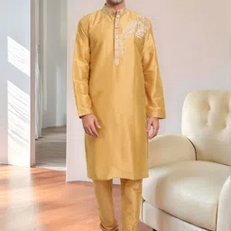 Moda Rapido Men Ethnic Motifs Embroidered Regular Thread Work Kurta with Pyjamas-picture-53