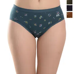 JIL X Women Pack Of 4 Floral Printed Cotton Basic Briefs-image-21