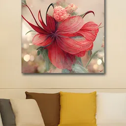 RANDOM Beige & Pink Floral And Botanical Canvas Wall Art-4