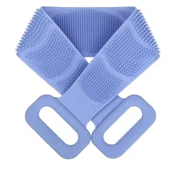 Flying Monk Soft Silicone Back Scrubber Brush Cum Belt For Exfoliating Shower Bath -Purple-47