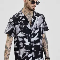 Snitch Men Relaxed Boxy Opaque Printed Casual Shirt-image-85