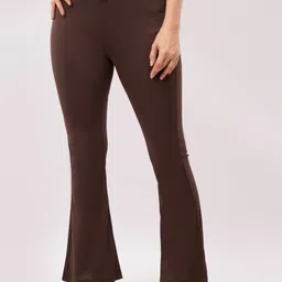 HIGH BUY Women Relaxed Flared High-Rise Trousers-picture-10