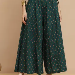 TAG 7 Women Floral Printed Flared Ethnic Palazzos-38
