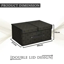 Kuber Industries Black Regular Foldable Double Lid Multi-Utility Organisers image 4