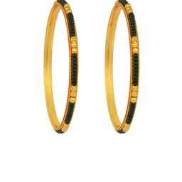 MEMOIR Set Of 2 Gold Plated Beaded Bangles image 3