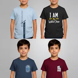 REYA Boys Typography 4 Printed T-shirt-picture-6