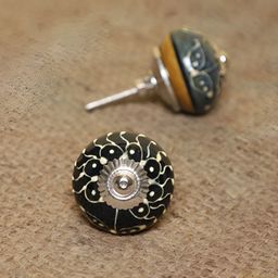 MODEFE6Pcs Black & White Textured Ceramic Knobs-18