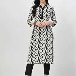 BAESD Ethnic Motifs Printed Mandarin Collar Straight Kurta With Trousers-picture-12