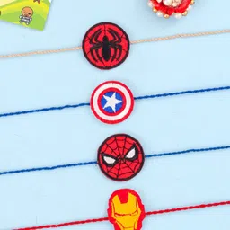 Disney By Yellow Bee 4 Pieces Marvel Rakhi With Roli Chawal & Greeting Card Rakhi Gift Set-image-5