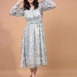 Crimsoune Club Print A-Line Midi Dress-image-20
