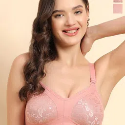 KOMLI Pack Of 2 Minimizer Floral Bra All Day Comfort Full Coverage Lightly Padded-7