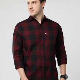 ALLWIN PAUL Men Comfort Cutaway Collar Buffalo Checked Cotton Casual Shirt-picture-27