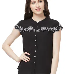 G0-4 IT Women Embroidered Mandarin Collar Shirt Style Top-picture-38
