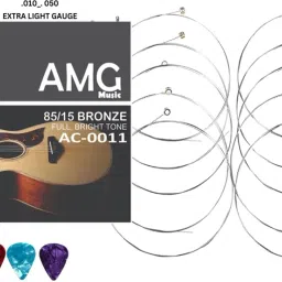 Acoustic Guitar E-Strings E-1st Guitar Strings 0.10 Gauge with 5 picks Replacement Guitar String-16