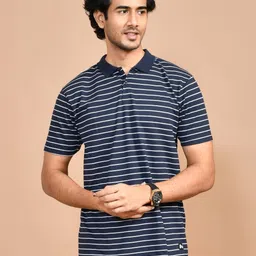 SKYKNIT Men Striped Polo Collar Cotton T-shirt-picture-39