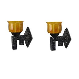 SOMIL Yellow Glass Cylinder Printed Wall Lamps-image-67