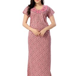 UDHATIKRAMAN Embroidered Maxi Nightdress-image-42