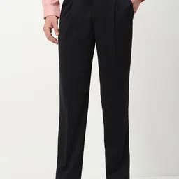 SHOWOFF Men Comfort Low-Rise Pleated Formal Trousers-image-82