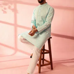 Anouk Men Floral Printed Regular Kurta with Pyjamas image 3