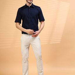 Vanguard Men Original Fit Spread Collar Solid Cotton Formal Shirt-image-91