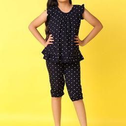 V-Mart Girls Round Neck Polka Dot Printed Night suit-image-50