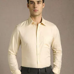 Louis Philippe Men Textured Spread Collar Pure Cotton Formal Shirt-picture-27