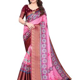 MAGNEITTA Kalamkari Silk Blend Designer Saree-picture-19