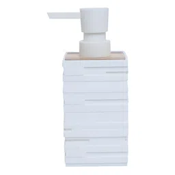 FabSeasons White & Beige Textured Plastic Soap Dispenser-15