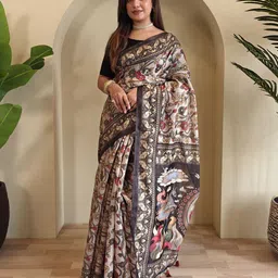 MORDEN MUSE Ethnic Motifs Pure Cotton Chanderi Saree-picture-0