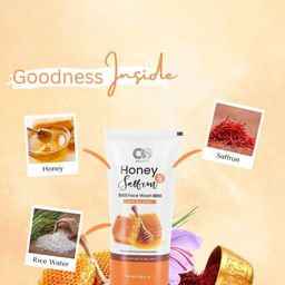 CO BEAUTY Set Of 2 Honey & Saffron Face Wash With Rice Water - 100 ml Each image 4