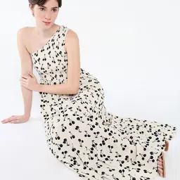 SHOWOFF Women Print One Shoulder Crepe Fit & Flare Maxi Dress-image-30