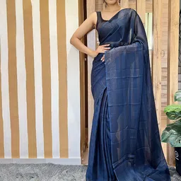 DIVASTRI Striped Pure Chiffon Jamdani Saree-image-73