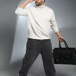Instafab Plus Men Turtle Neck Pullover-image-44