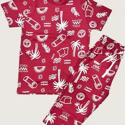 CUCUMBER Kids Printed Round Neck T-Shirt With Capri-image-56