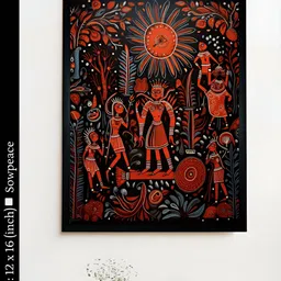 SOWPEACE Red & Black 1 Piece Canvas Abstract Wall Photographs-image-60