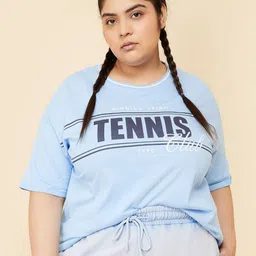 max Women Plus Size Typography Printed Round Neck Cotton Relaxed Fit T-shirt-94
