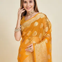 NIWAA Woven Design Zari Organza Banarasi Saree-picture-36