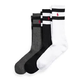 Polo Ralph Lauren Men Pack Of 3 Patterned Athletic Calf-Length Socks-image-2