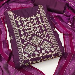 SHADOW & SAINING Geometric Embroidered Sequinned Unstitched Dress Material-image-72