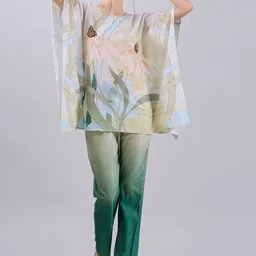 Amarasha Floral Printed Kaftan Top & Trousers Co-Ord Set-image-66