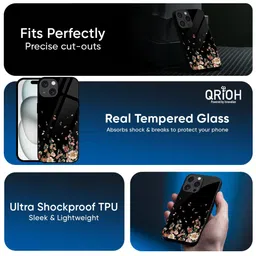 QRIOH Floating Floral Print Printed iPhone 15 Plus Back Case image 5